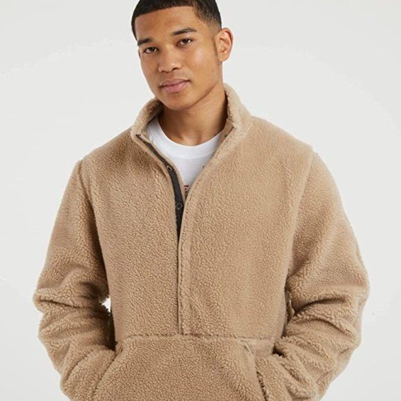 Nike Yoga Therma-Fit Sherpa Fleece Pullover Training Sweatshirt DD2182-247 Khaki - Picture 4 of 11